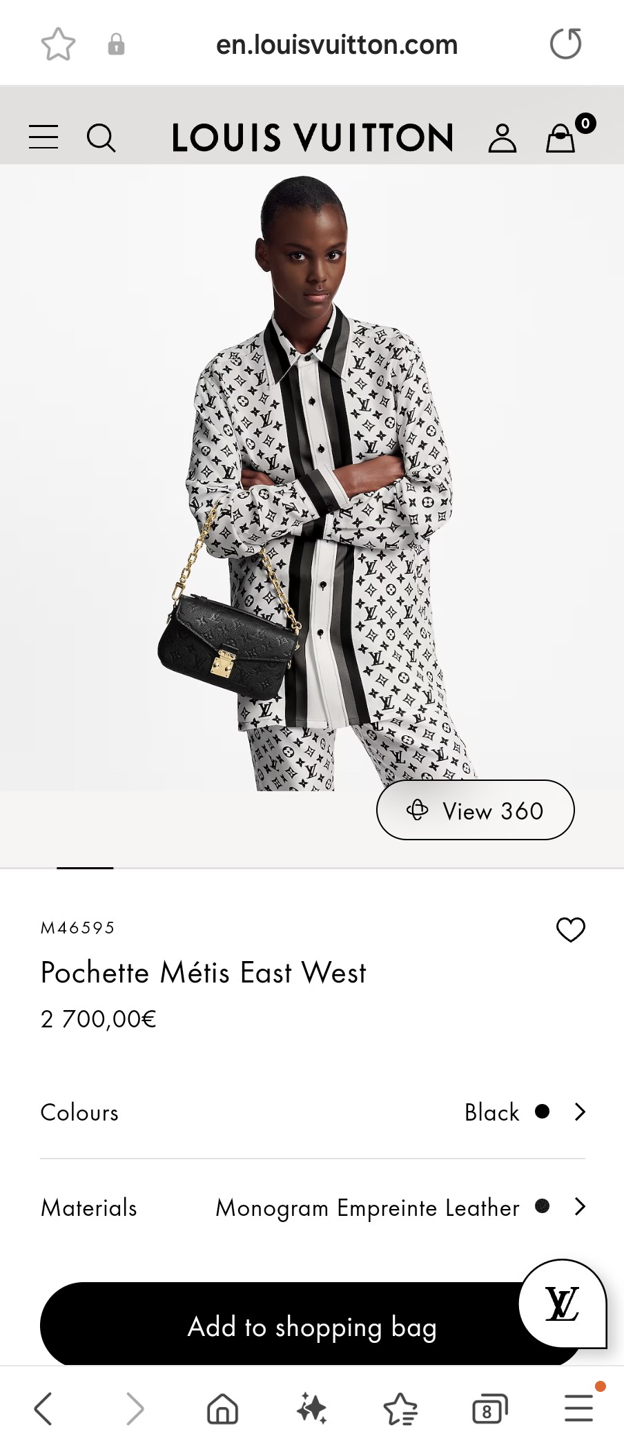 루이비통 M46595 포셰트 메티스 이스트 웨스트