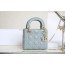 MINI LADY DIOR 백 클라우드 블루 까나쥬 양가죽