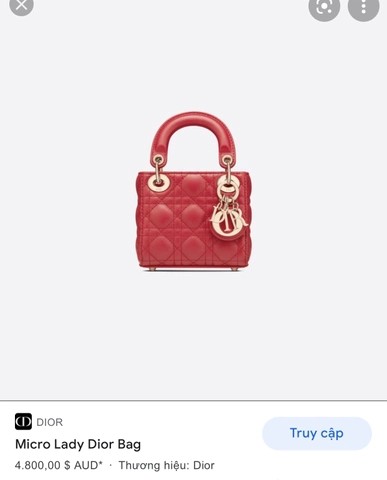 MINI LADY DIOR 백 클라우드 레드 까나쥬 양가죽