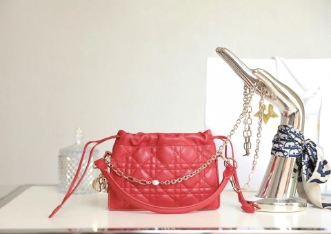 Dior Lady Dior Milly 미니 레드 까나쥬 양가죽 50981ONMJ