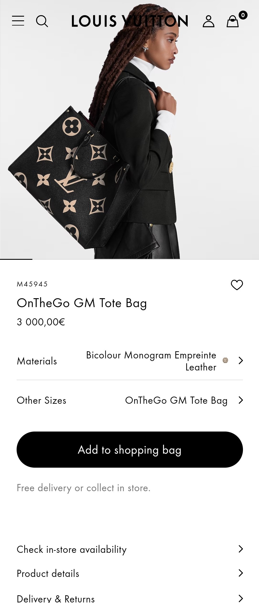 루이비통 M45945 온더고 GM 토트백 복제품