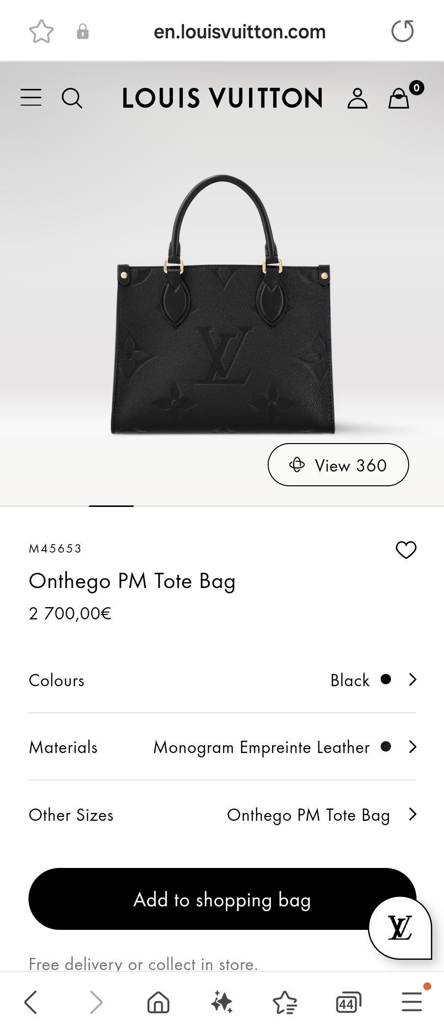 루이비통 M45653 온더고 PM 토트백 LV1