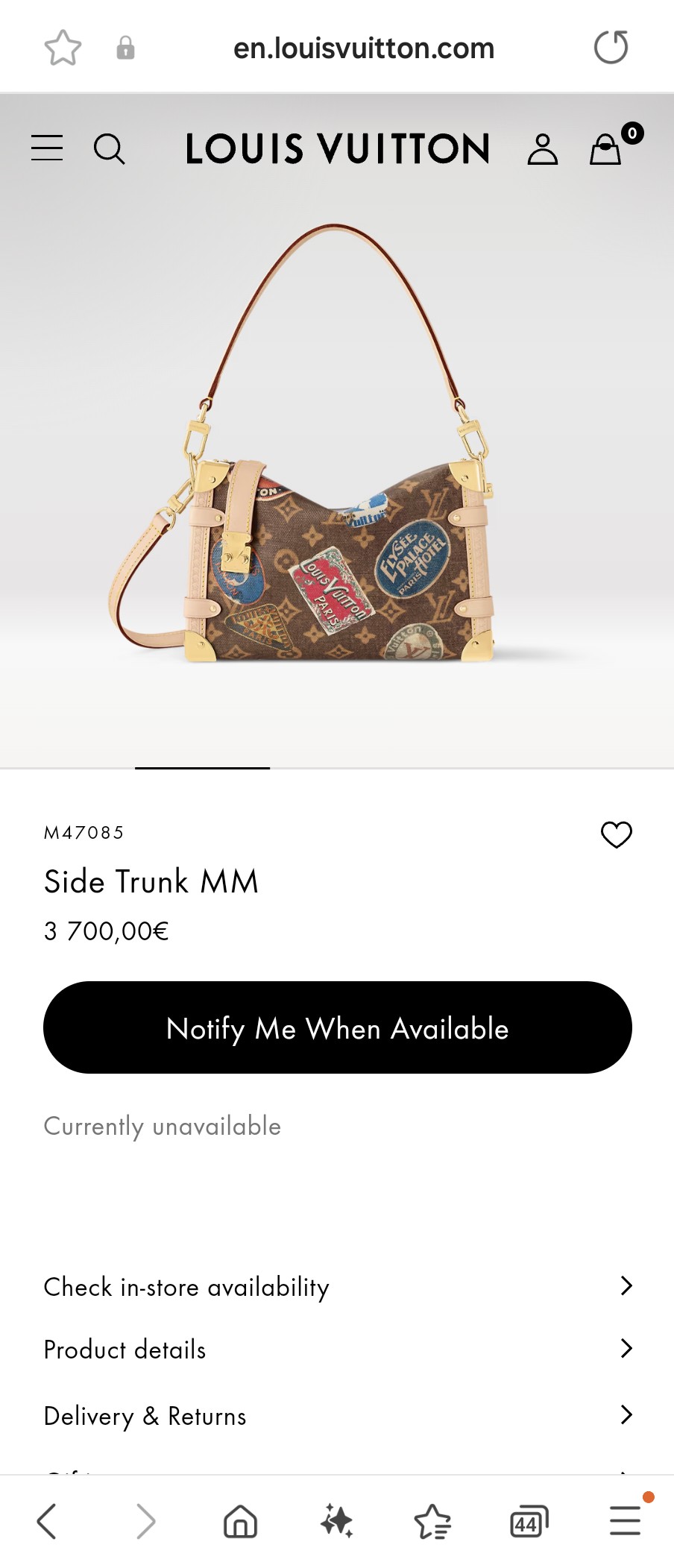 루이비통 M47085 사이드 트렁크 MM Lv1