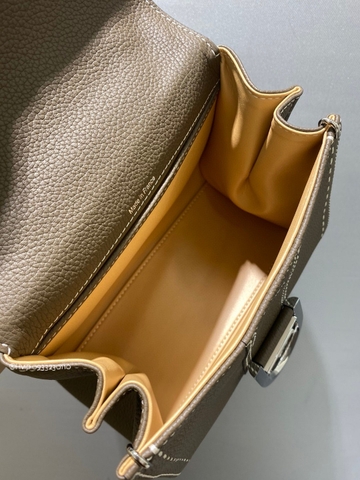 Delvaux Brillant Mini Surpiqué 그레인 송아지 가죽 그리 에투프