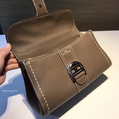 Delvaux Brillant PM Surpiqué 그레인 송아지 가죽 그리 에투프
