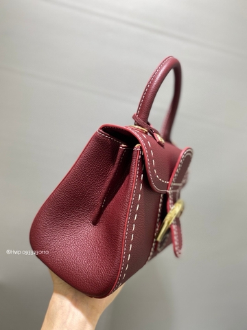 Delvaux Brillant Mini Surpiqué 그레인 송아지 가죽 보르도