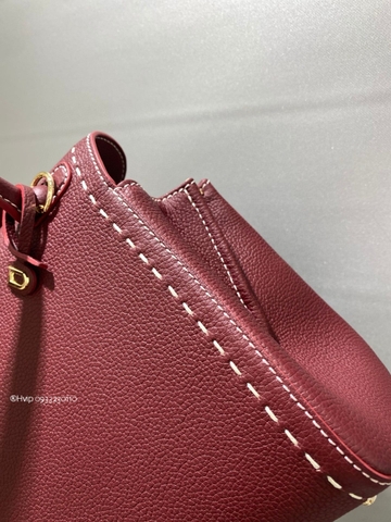 Delvaux Brillant Mini Surpiqué 그레인 송아지 가죽 보르도