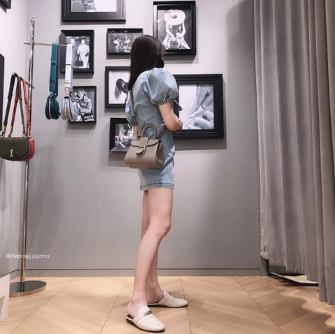 Delvaux Brillant Mini Surpiqué 그레인 송아지 가죽 Tourterelle I - 아이보리