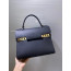 크리스피 카프 소재의 Delvaux Tempête MM AA0611AMF 블랙 GHW