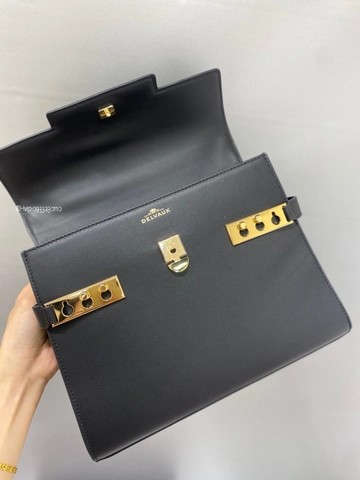 Delvaux Tempête MM, 실키 송아지 가죽 AA0611BQS099ZDO 블랙 GHW