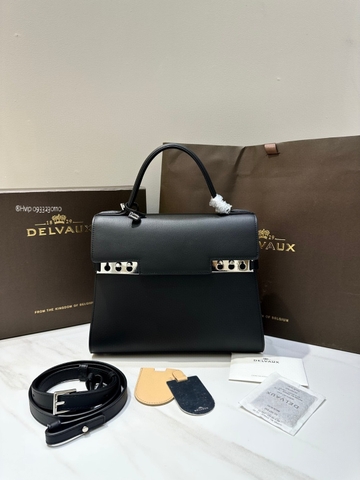 Delvaux Tempête MM, 실키 송아지 가죽 AA0611BQS099ZDO 블랙 PHW