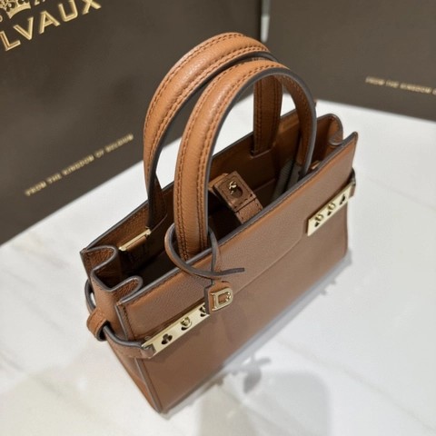 Delvaux Tempête Crush Small Silky 카프스킨 골드