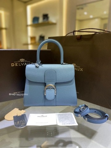 Delvaux Brillant MM 로데오 송아지 가죽 아주르
