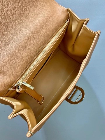 Delvaux Brillant MM 로데오 송아지 가죽 베지탈 - 아이보리 (가로형)