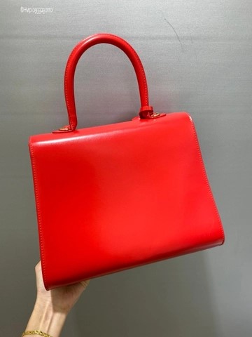 Delvaux Brillant MM 박스 카프 레드