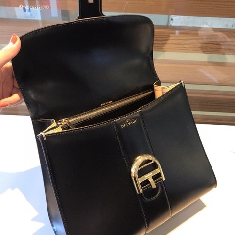 Delvaux Brillant MM 박스 카프 블랙