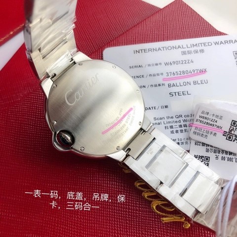 까르띠에 발롱 블루 드 W69012Z4 시계 42mm